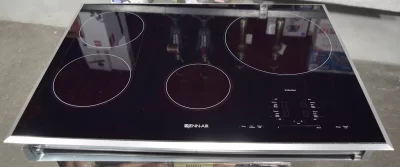 An overhead shot of a brand new Jenn-Air Euro-Style Series JIC4430XS 30-Inch Induction Cooktop.